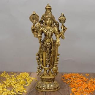 ヴィシュヌ神像（真鍮製、高さ約30.7cm）（受注製作