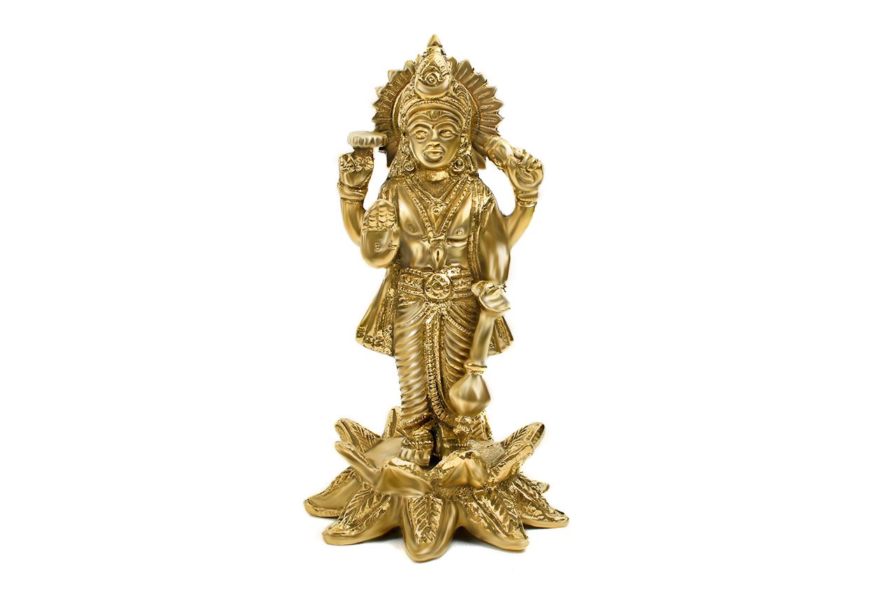 ヴィシュヌ神像 真鍮製 高さ約11cm 受注製作 スピリチュアルインド雑貨 Sitarama シーターラーマ