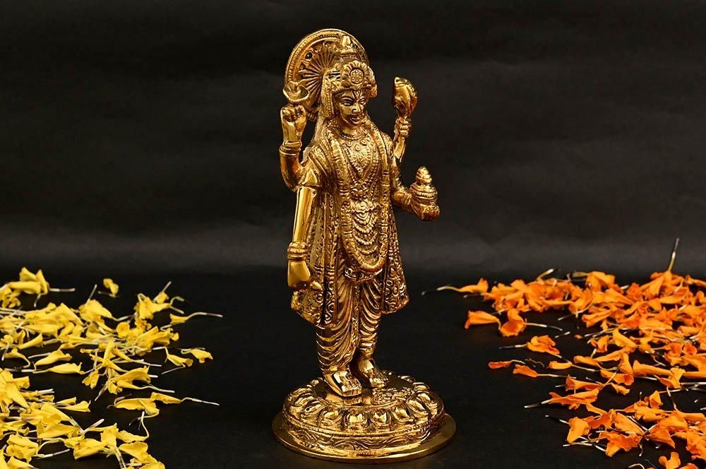 ダンヴァンタリ神像（真鍮製、高さ約19cm）（受注製作