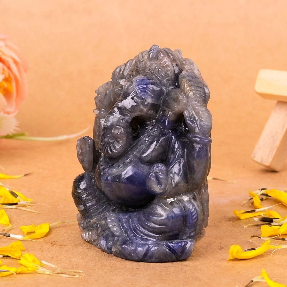 ブルーサファイア・ガネーシャ神像（約128g）（受注発注品