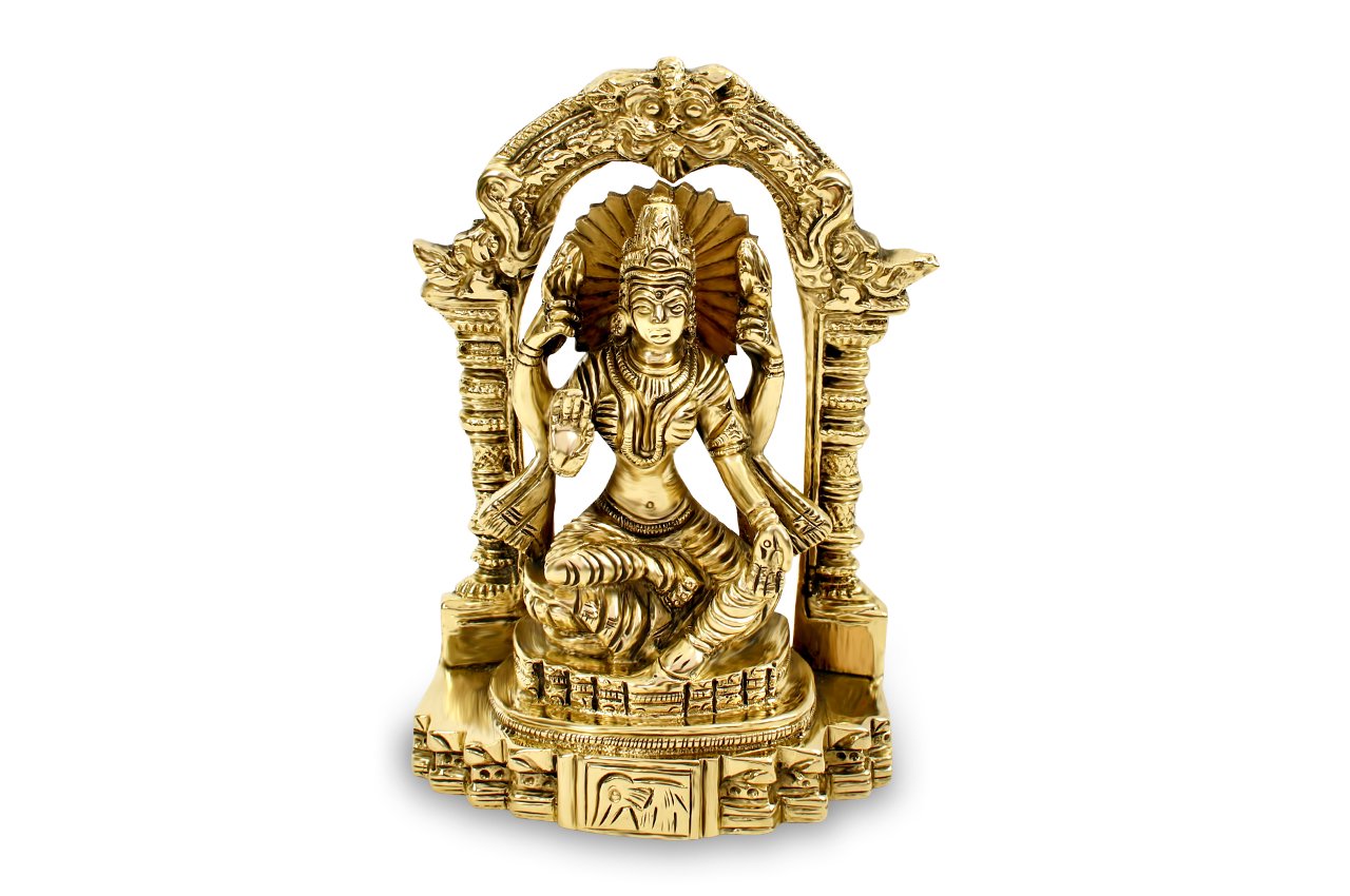 ラクシュミー女神像（真鍮製、高さ約11.2cm）（受注製作） スピリチュアルインド雑貨 SitaRama（シーターラーマ）