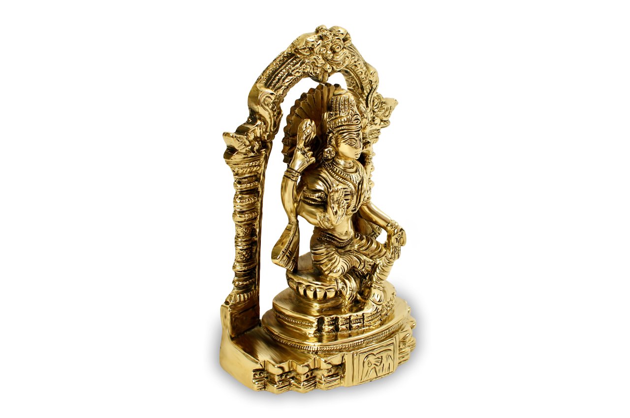 ラクシュミー女神像（真鍮製、高さ約11.2cm）（受注製作 