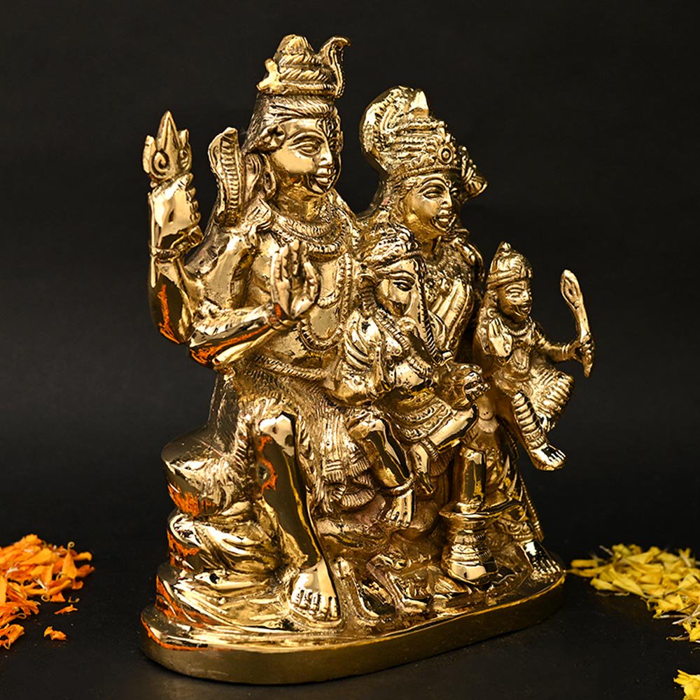 シヴァ・パリヴァール像（真鍮製、高さ約21.0cm）（受注製作