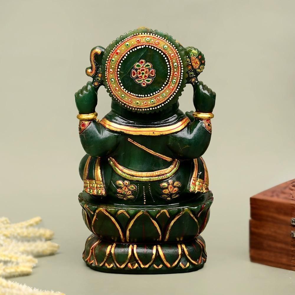 ガネーシャ像 緑と金の装飾 約14cm ガネーシャ像 緑と金の装飾 約14cm - メルカリ