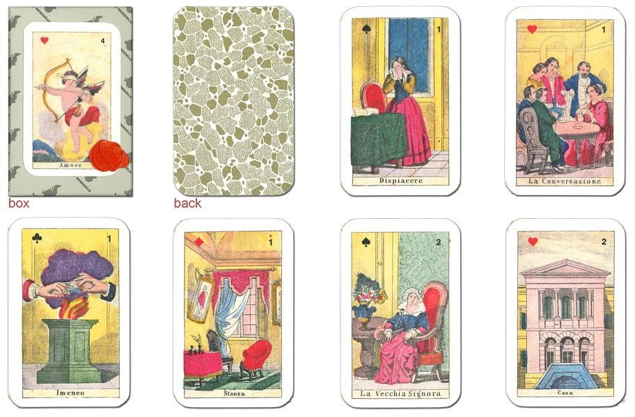 クラシックな雰囲気の52枚組占いカード シビラ オリジナル 1850 クラシックな雰囲気の52枚組占いカード シビラ オリジナル 1850