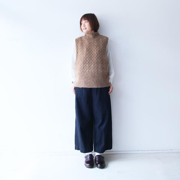 mizuiro-ind ミズイロインド ボトルネックケーブルベスト モヘア