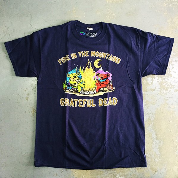 Grateful Dead - Fire In The Mountains T-shirt on navy - Bear's