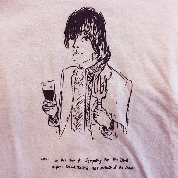 The Rolling Stones - Brian Jones 1968 T-shirt on pink (Vintage