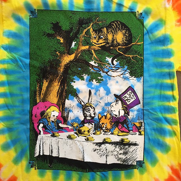 Alice in Wonderland - Smoking Caterpillar & Cheshire Cat Tie Dye T-shirt -  Bear's Choice Web Shop