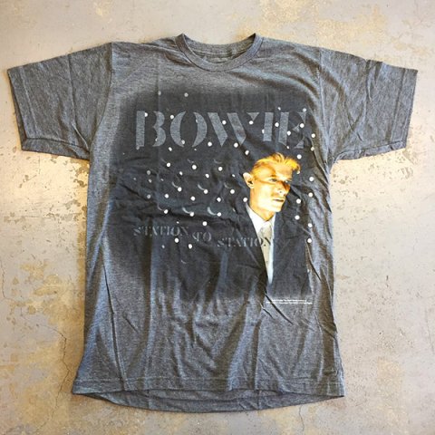 David Bowie - Station To Station 1976 T-shirt on grey - Bear's