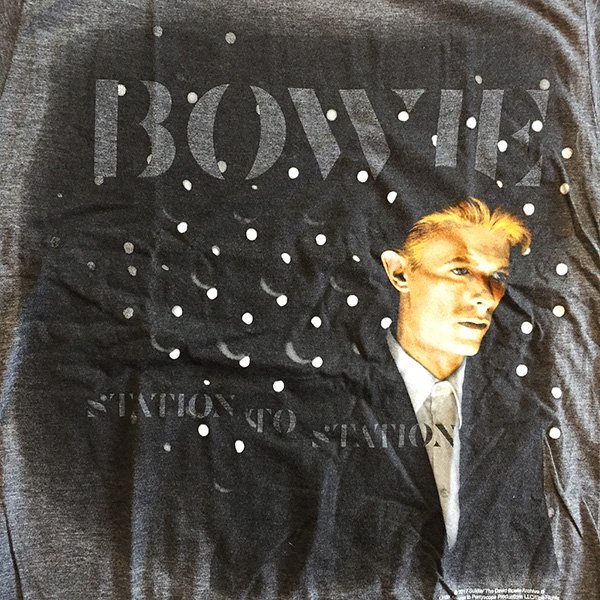 David Bowie - Station To Station 1976 T-shirt on grey - Bear's