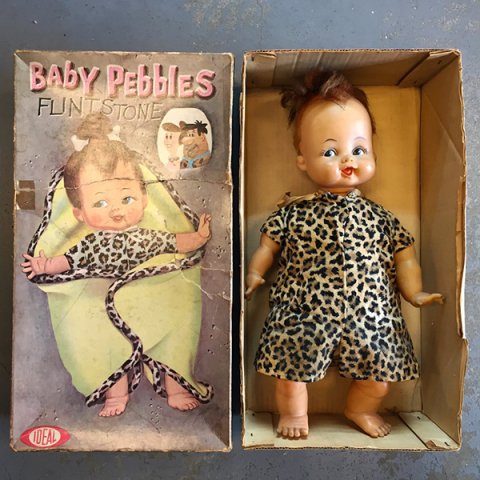 Flint Stone - Baby Pebbles Doll (60's Vintage Original Boxed