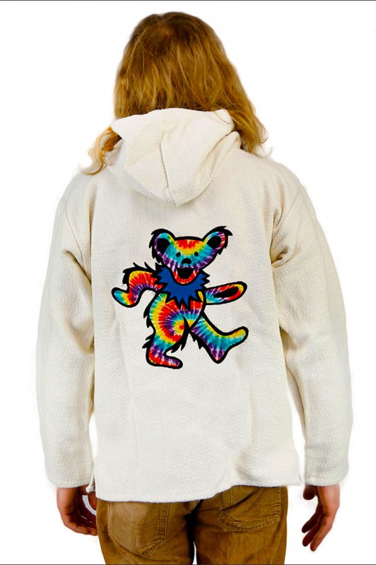 Grateful Dead - Psychedelic Bear Baja Pull Over Jacket (Natural Cotton) -  Bear's Choice Web Shop