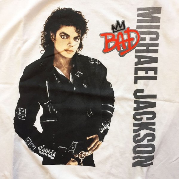 Michael Jackson - BAD 1987 T-shirt on white - Bear's Choice Web Shop