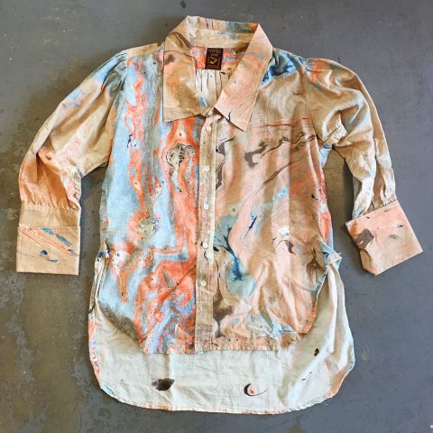 Worlds End - Hobo’s Marbling Print Over Shirt (Punkature Collection 1983  SS) (Sorry, Sold Out!) - Bear's Choice Web Shop