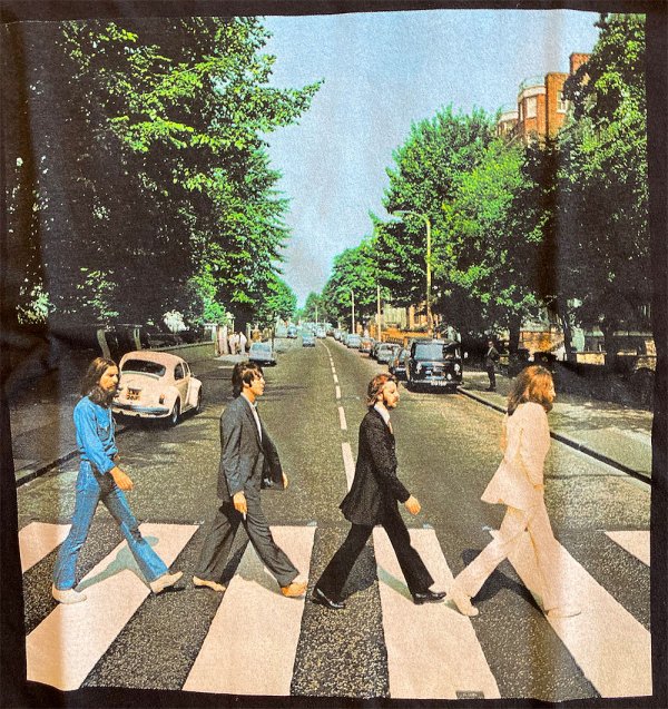 The Beatles - Abbey Road 1969 T-shirt on black - Bear's Choice Web Shop