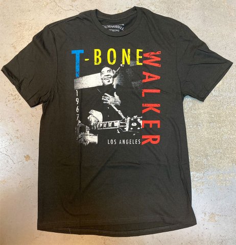 T-Bone Walker - Los Angeles 1967 Vintage Style T-shirt on Black ...