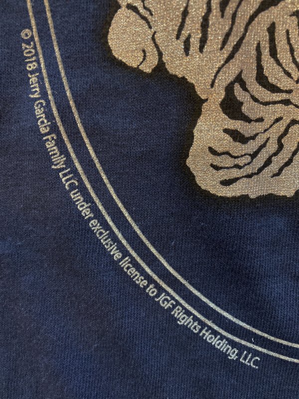 Grateful Dead - Jerry Garcia's Silver Tiger Inlay Long Sleeve T-shirt  (Navy) - Bear's Choice Web Shop