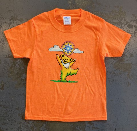 Grateful Dead - Sunny Bear Kid's Tee on orange - Bear's Choice Web Shop