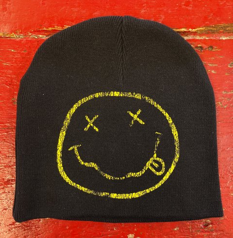 NIRVANA - SMILEY and LOGO Cotton Beanie Hat - Bear's Choice Web Shop