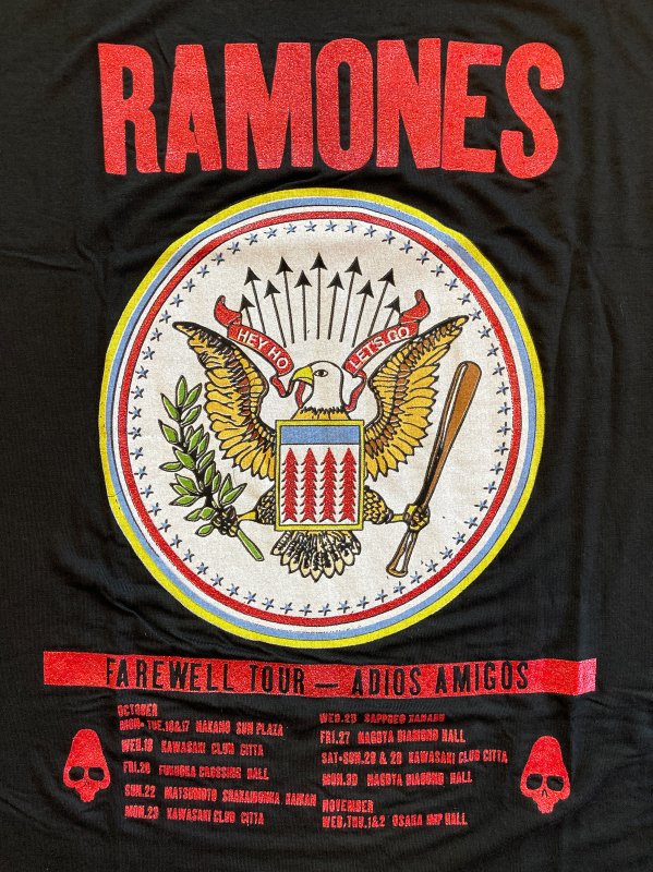 RAMONES - Adios Amigos 1995 Japan Tour Rayon Tee (Women's) - Bear's Choice  Web Shop