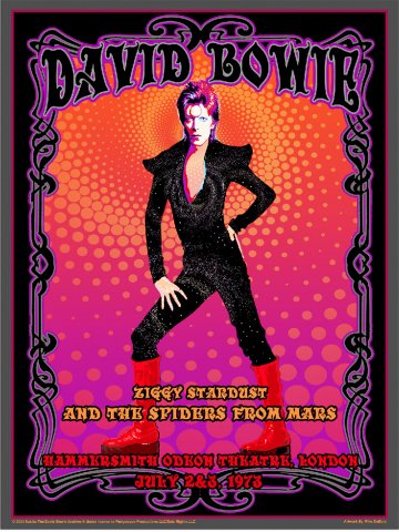 David Bowie - Ziggy Stardust and The Spiders From Mars Concert Poster -  Bear's Choice Web Shop