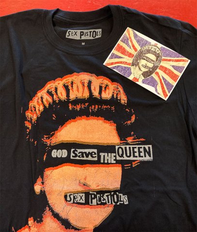 SEX PISTOLS - GOD SAVE THE QUEEN T-shirt w/Postcard (Printed in the UK) -  Bear's Choice Web Shop