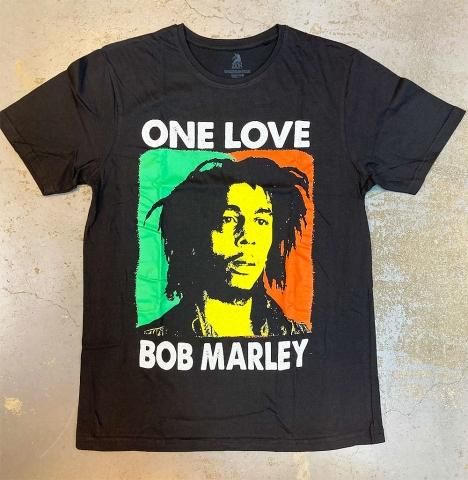 BOB MARLEY - ONE LOVE BLOCK T-shirt (Black) - Bear's Choice