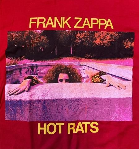 Frank Zappa - 'HOT RATS 1969' T-Shirt on Burgundy Red