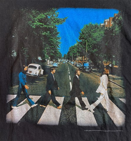 The Beatles - 'Abbey Road' Album Art T-shirt on Black (Vintage Used  Clothing) - Bear's Choice Web Shop