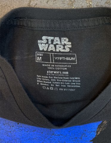 Star Wars - Captain 'Han Solo' T-shirt on Black (Vintage Used