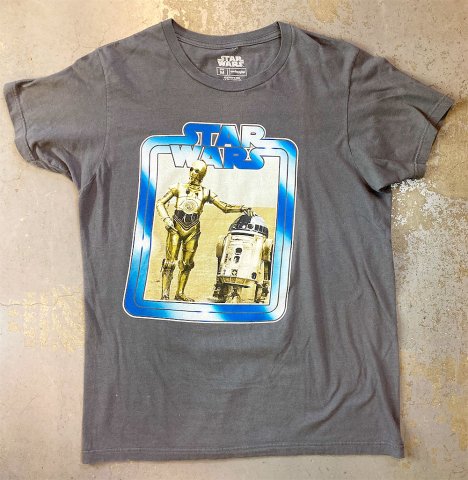 Star Wars - C-3PO & R2-D2 T-shirt on Grey (Vintage Used Clothing