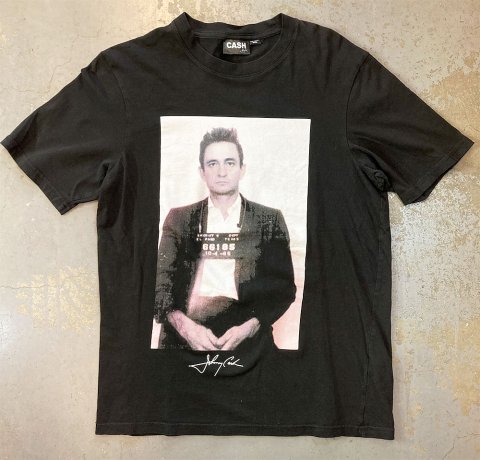 Johnny Cash - Mug Shot at Folsom Prison 1966 T-shirt on Black (Vintage  Used Clothing) - Bear's Choice Web Shop