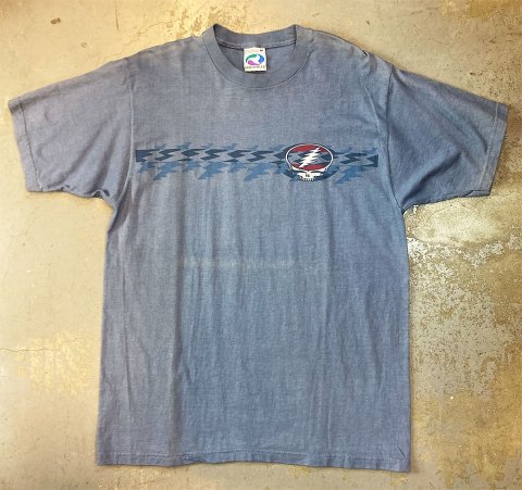 Grateful Dead - Stealie & Lightnin' T-shirt on Steel Grey (Vintage