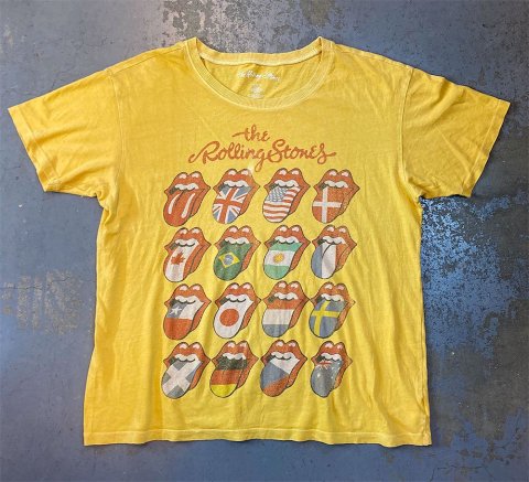 The Rolling Stones - 'Around The World' T-shirt on Gold (Vintage Used  Clothing) - Bear's Choice Web Shop