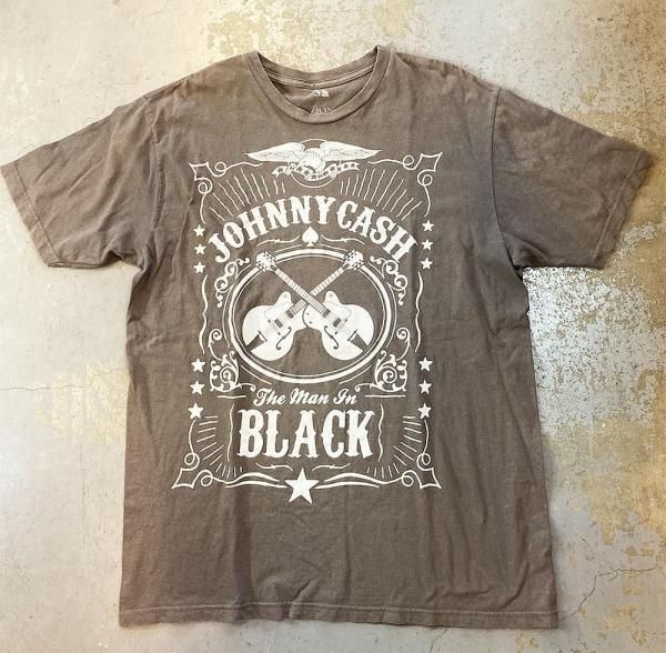 Johnny Cash - 'The Man In Black' T-shirt on Steel Grey