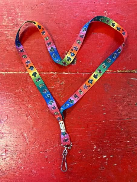 Grateful Dead - 'Rainbow Dancing Bear' Vintage Lanyard (New Old