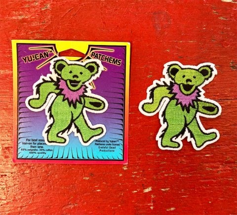 Grateful Dead - 'Green Dancing Bear' Vintage Patch (Small) (New Old Stock)  - Bear's Choice Web Shop