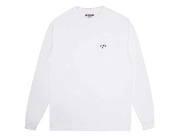 Delicious [ Daily Used Long Sleeve Pocket T-Shirt ] WHITE