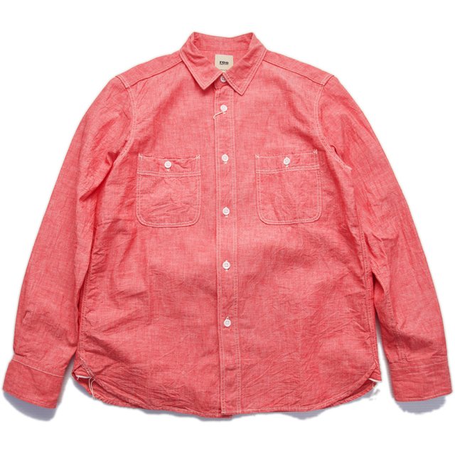 F O B Factory Chambray Work Shirt Red 68 Brothersやblucoやbrixton等の正規取扱店 Untouchable Jp のオンラインショップ