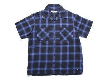 BLUCO [ WORK SHIRTS S/S  -ombre check- ] BLUE