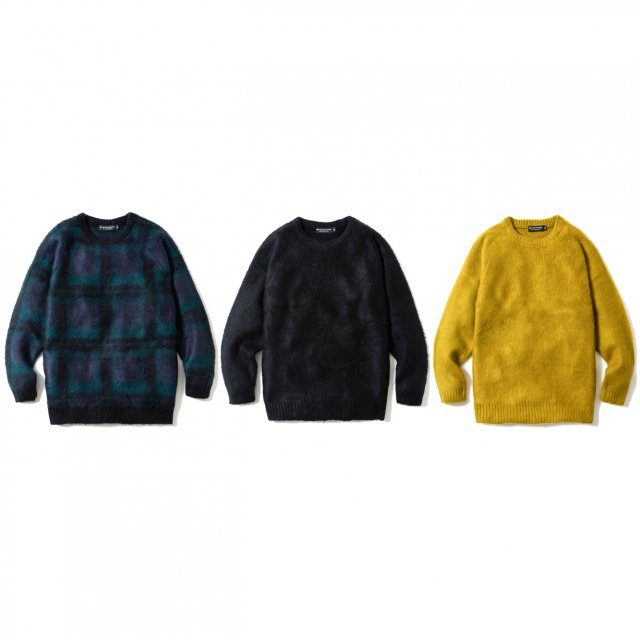 変更OK TL MOHAIR CREW BLACK/RED M 未使用