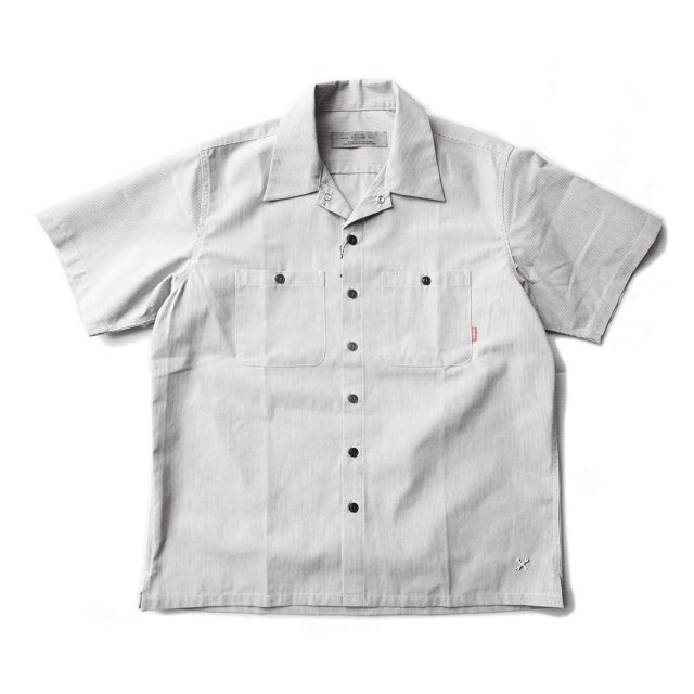 BLUCO [ STANDARD WORK SHIRTS S/S ] L.GRAY x GRAY STRIPE