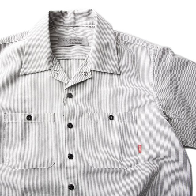 BLUCO [ STANDARD WORK SHIRTS S/S ] L.GRAY x GRAY STRIPE