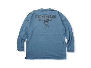 STONEHEADS BEER COMPANY [ W POCKET L/S TEE ] BLUE GRAY