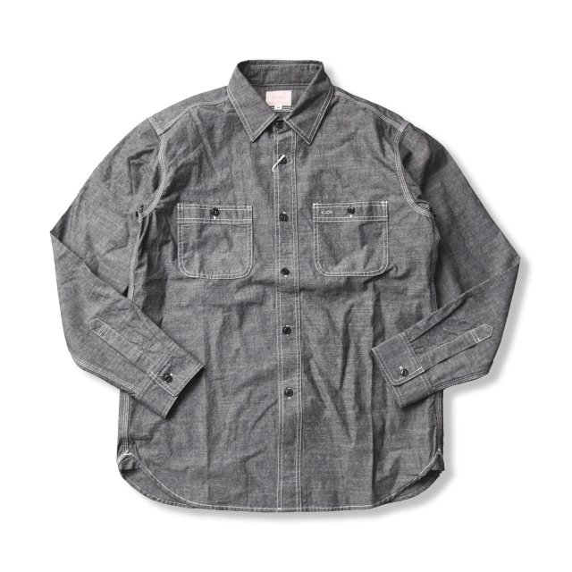 BIG MIKE [ CHAMBRAY CLASSIC L/S WORK SHIRTS ] BLACK - 68&BROTHERS