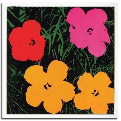 ポップアート 名画 アンディ ウォーホル 花 赤 ピンク 黄色2輪 1967 絵画や壁掛け販売 日本唯一の風景専門店 R あゆわら