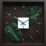 【時計】デザイン クロック リーフ モンステラ