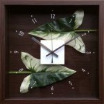 【時計】デザイン クロック リーフ アンスリウムの葉っぱ