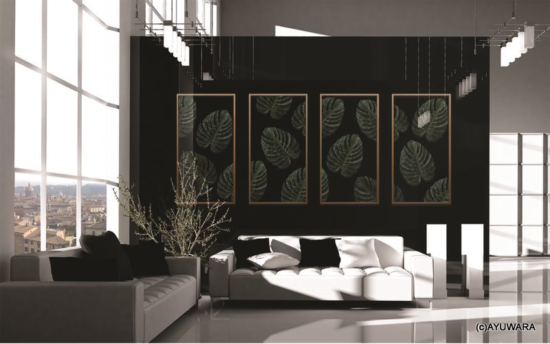 リーフパネル Monstera Friedrichsthalii モンステラ マドカズラ 絵画や壁掛け販売 日本唯一の風景専門店 R あゆわら